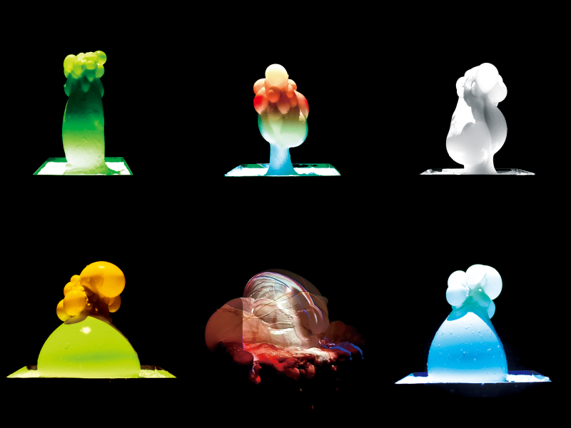 Emils　Effervescent-Material-based Interactive Life-like Sculpture
